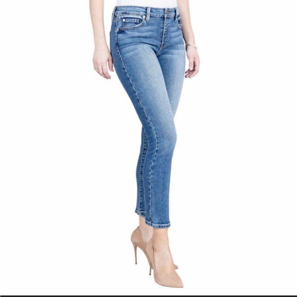Anthropologie Level 99 Medium Wash High Rise Skinny Jeans Size 12 Stretch Denim‎
